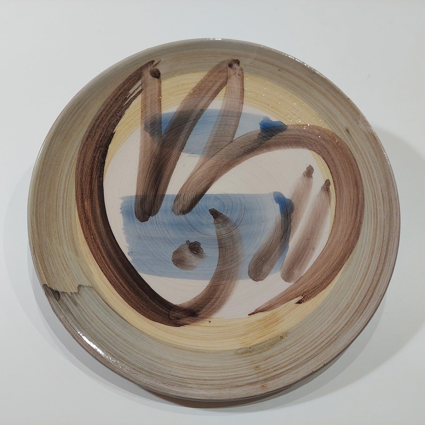 PIANO piatto decorativo azzurro-verde