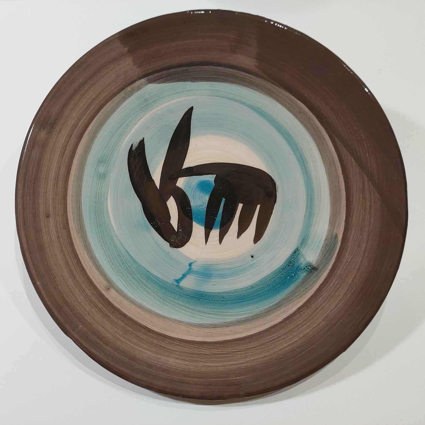 PIANO piatto decorativo terra-azzurro